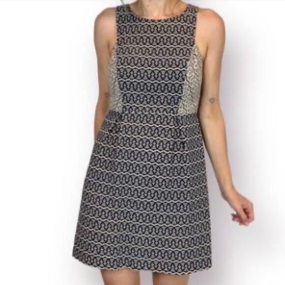 LOFT Dresses & Skirts - LOFT Black and Cream Patterned Dress